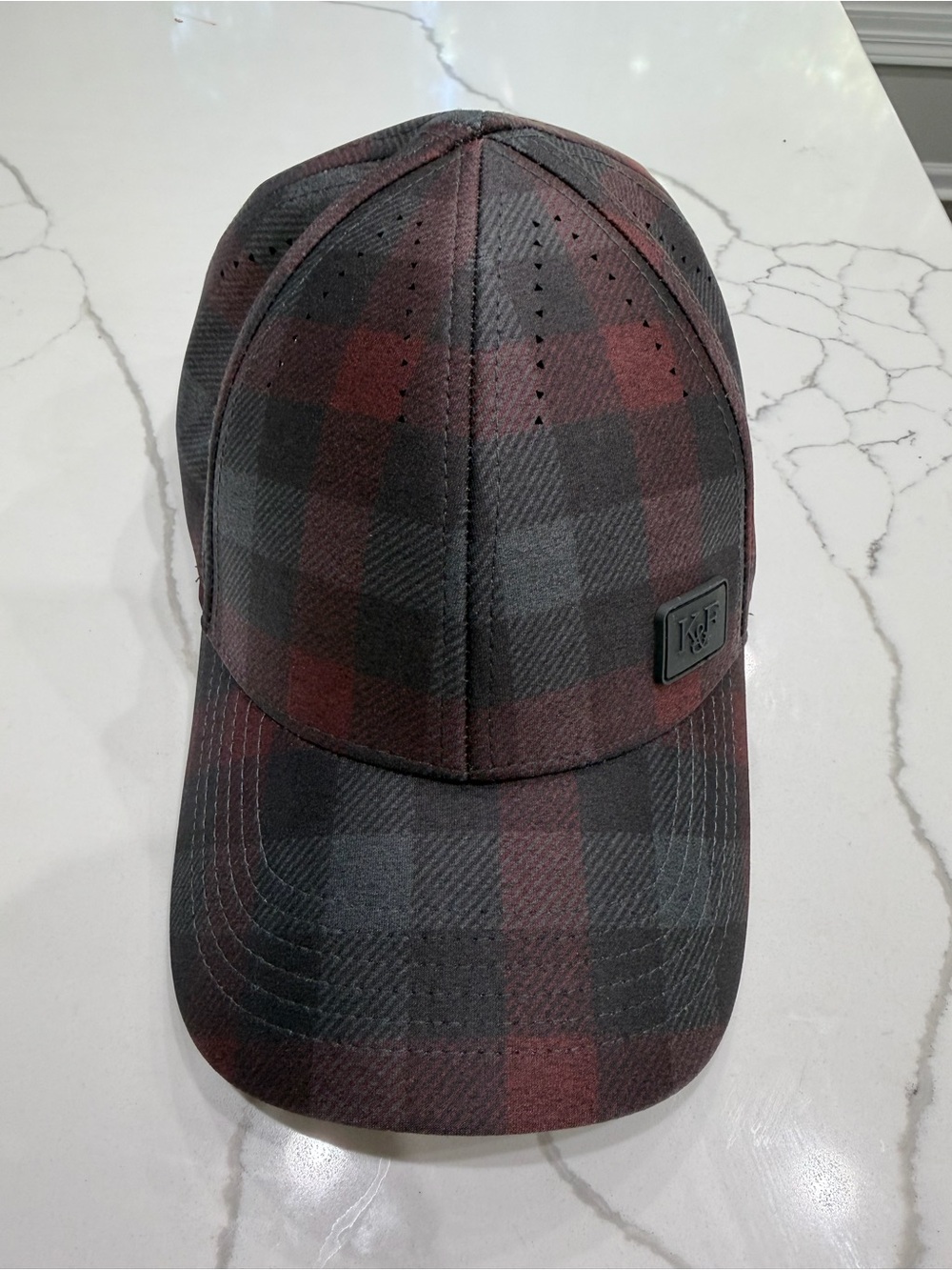 King & Fifth Senna Baseball Cap Red Black Plaid Men’s Hat Size S